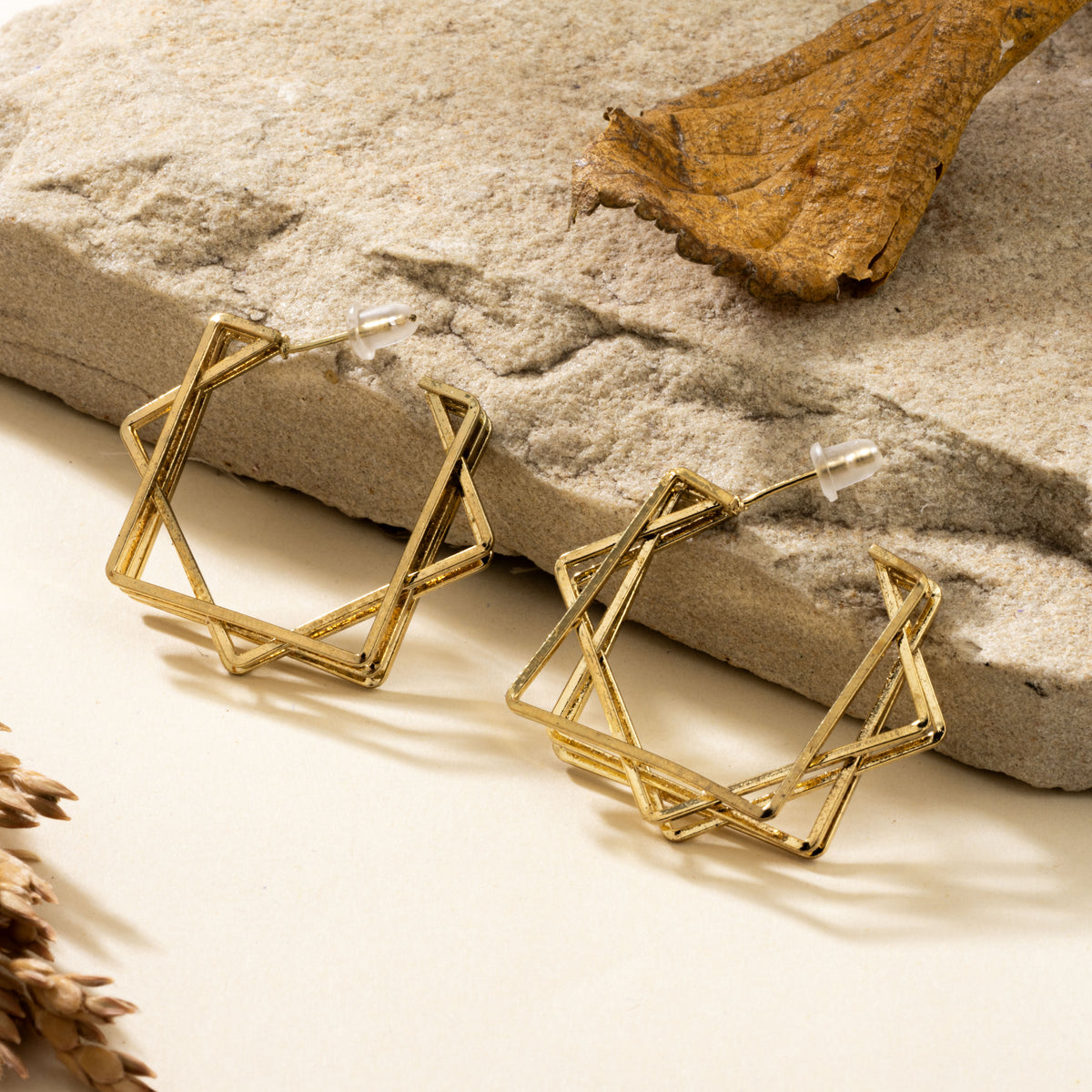 Geometric Round Earrings