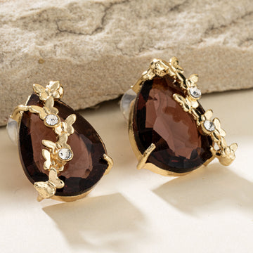 Wine Teardrop Earrings
