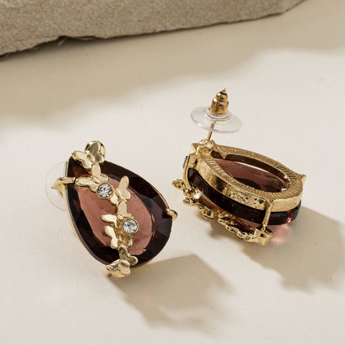 Wine Teardrop Earrings