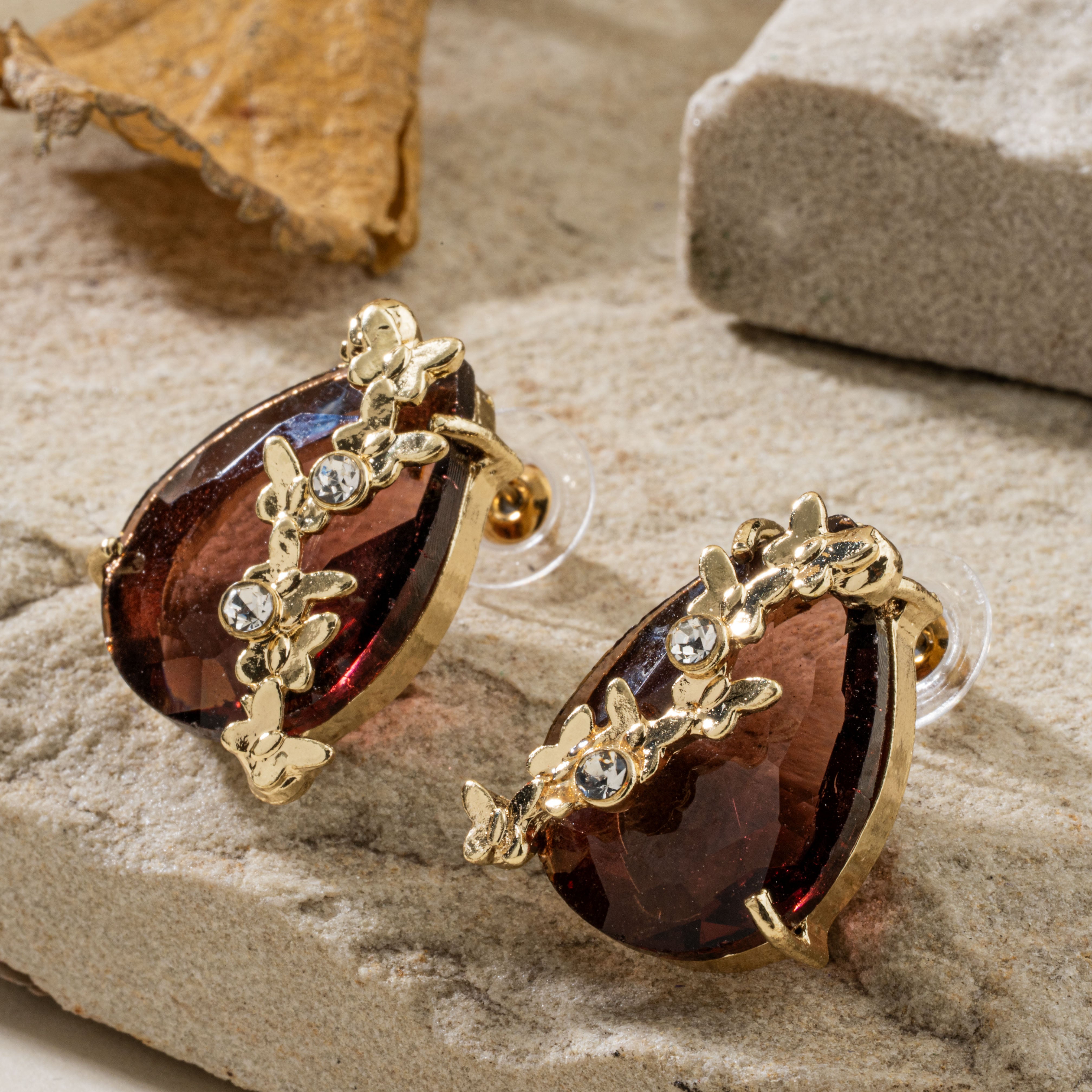 Wine Teardrop Earrings
