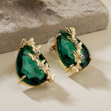 Teal Teardrop Studs
