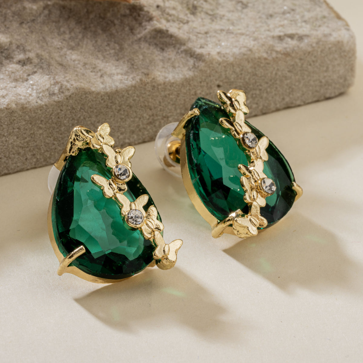 Teal Teardrop Studs