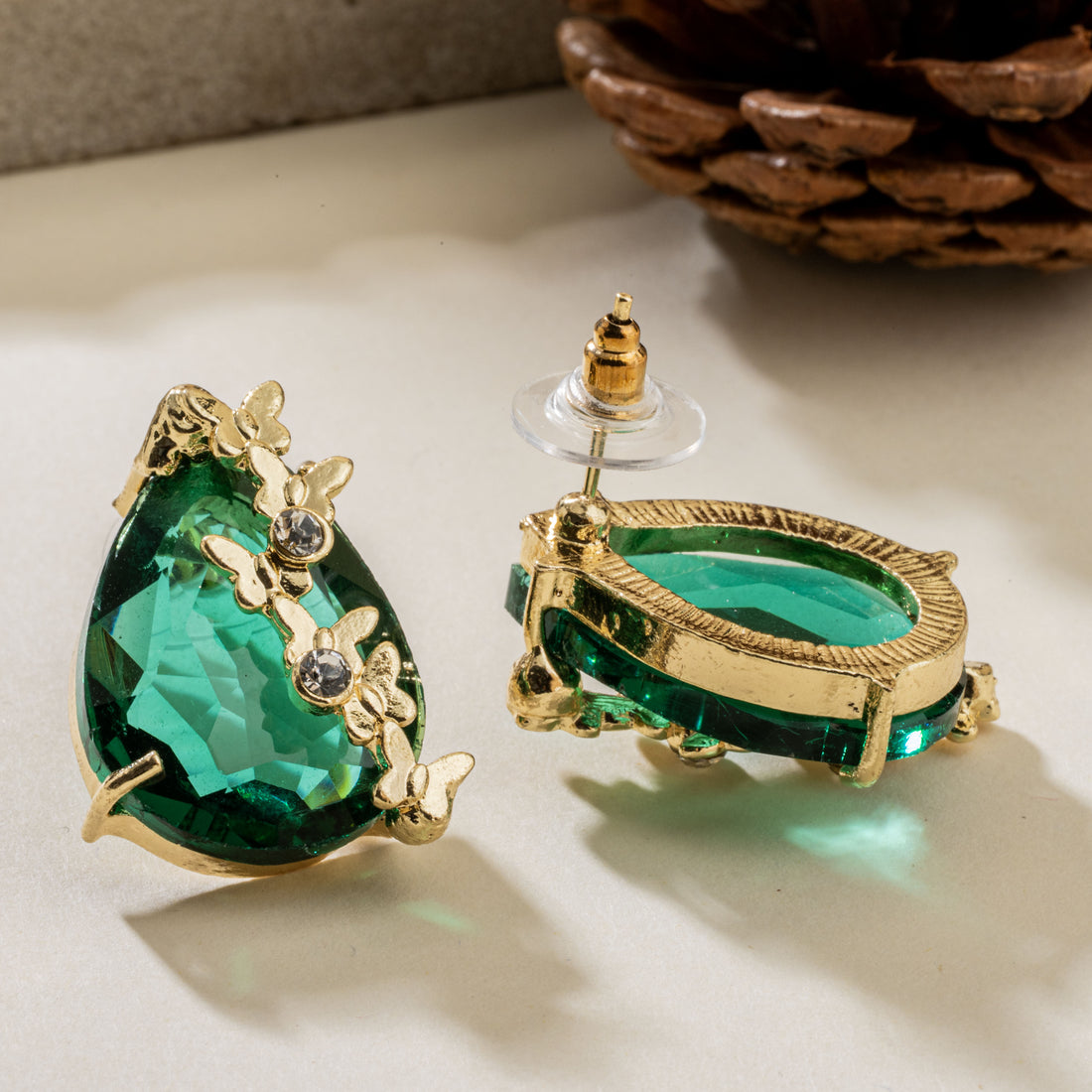 Teal Teardrop Studs