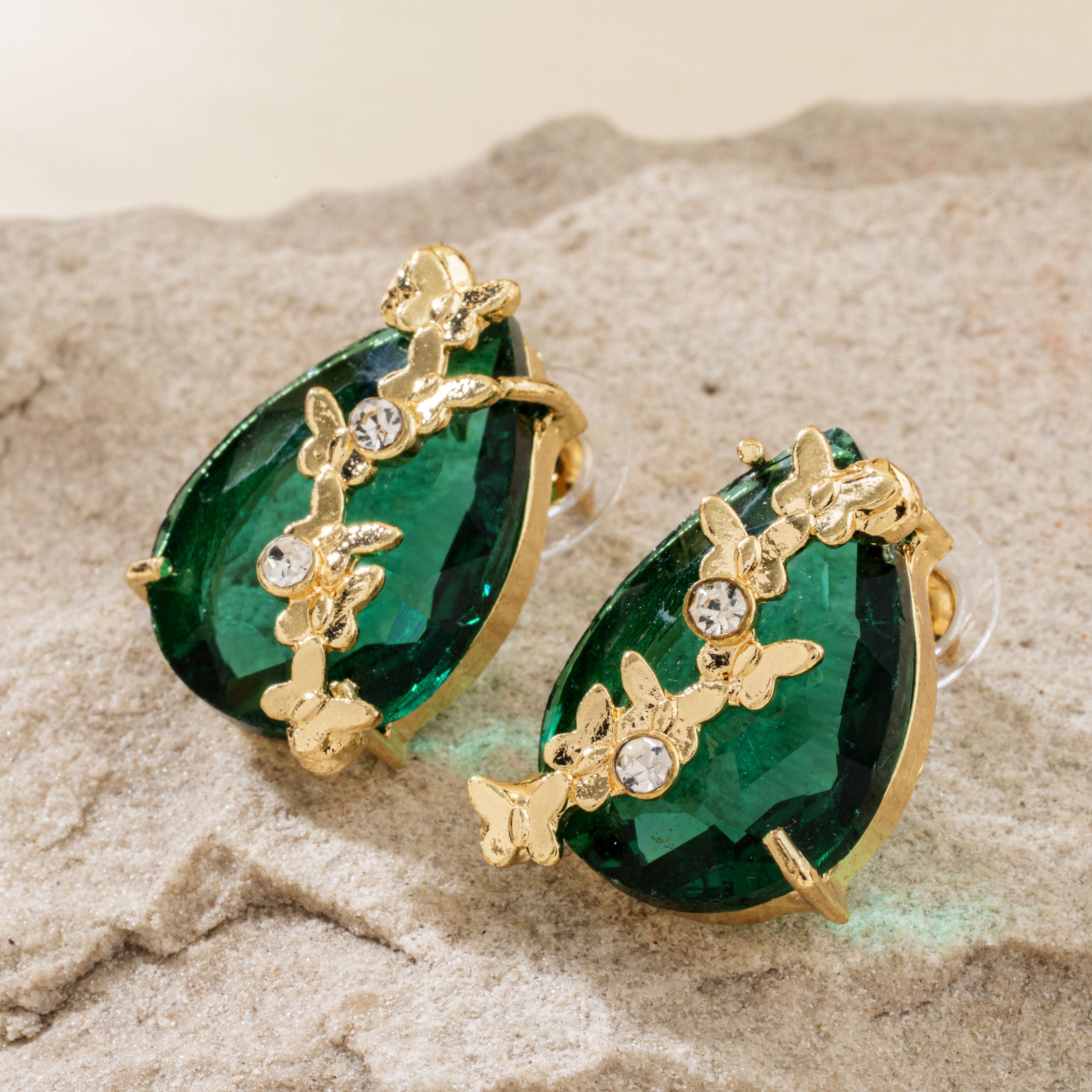 Teal Teardrop Studs