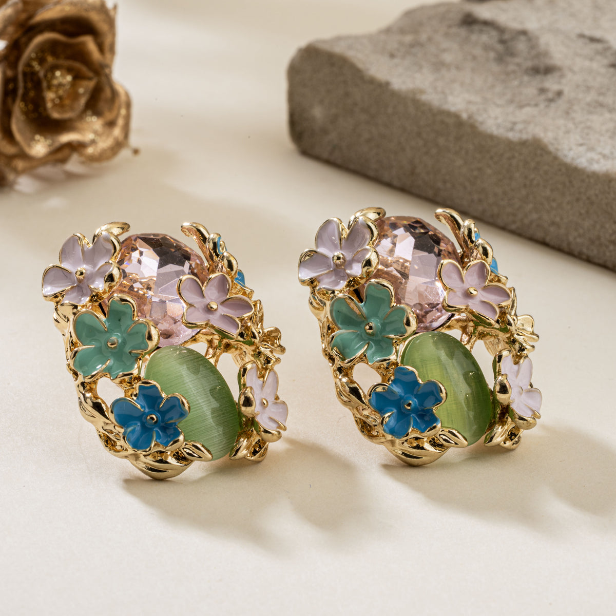 Pink Pastel Bloom Studs