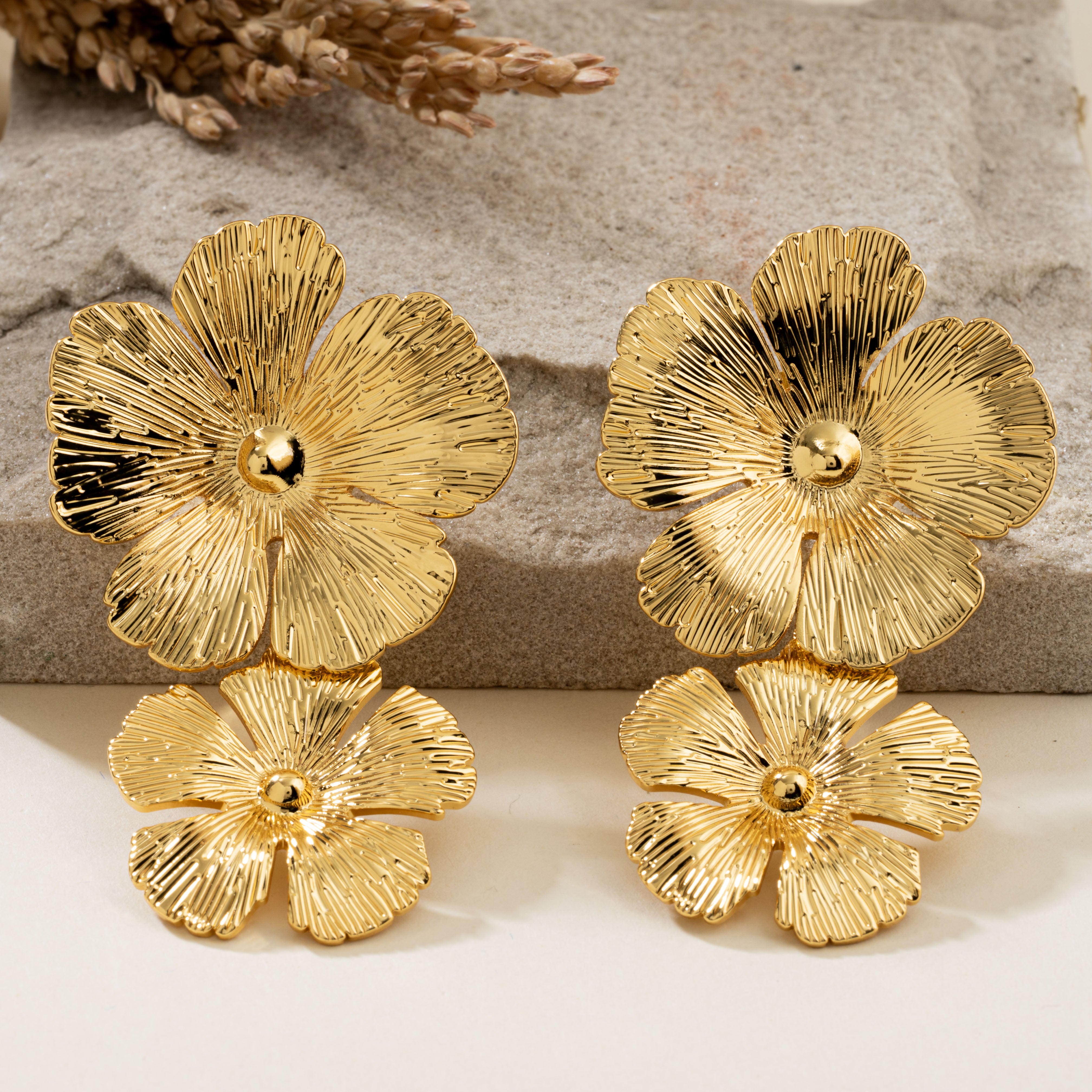 Golden Orchids Earrings