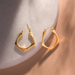 Load image into Gallery viewer, Gold Square Hoops Earrings
