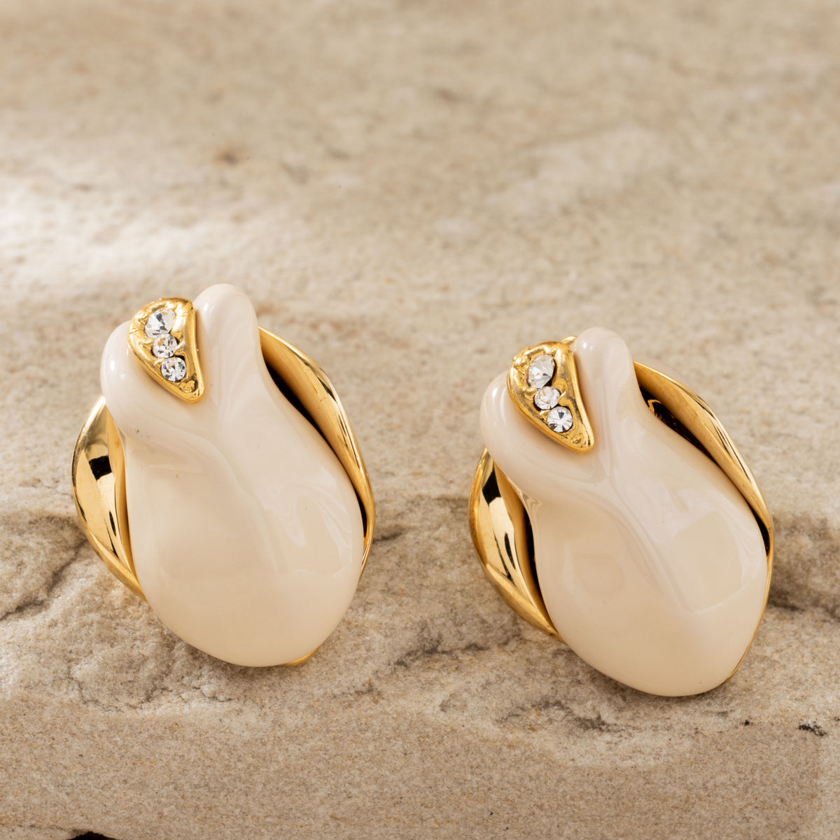 Ivory Bloom stud earrings