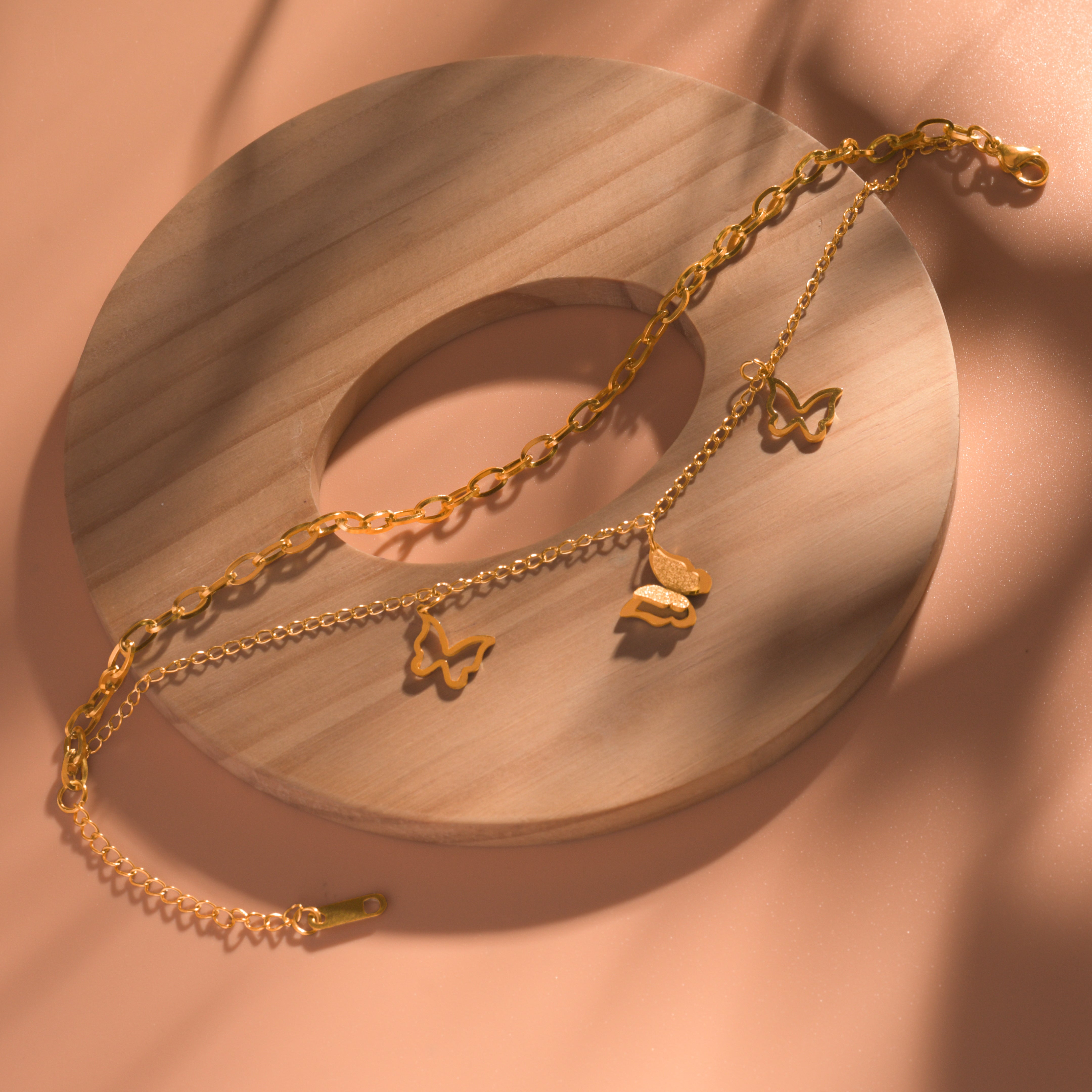 Butterfly Gold Chain Bracelets