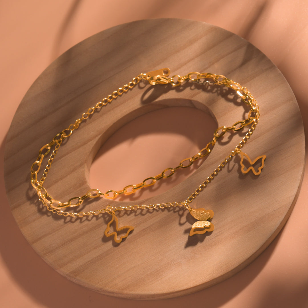 Butterfly Gold Chain Bracelets
