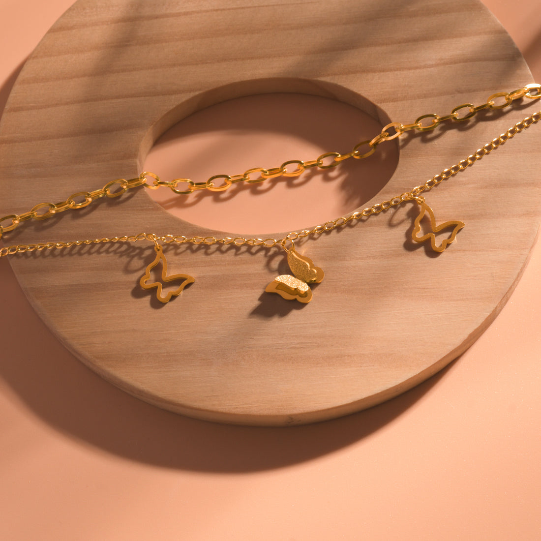 Butterfly Gold Chain Bracelets