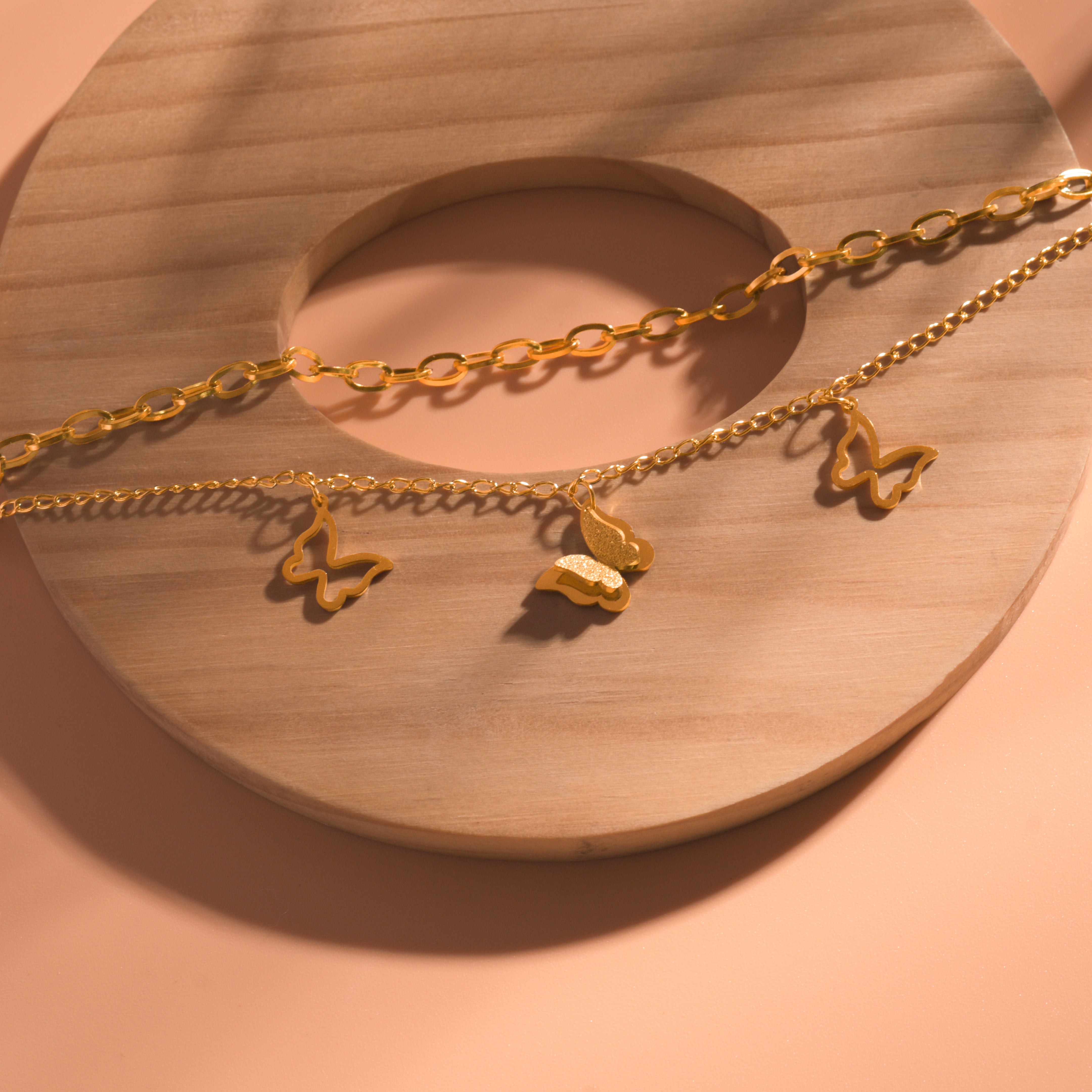 Butterfly Gold Chain Bracelets