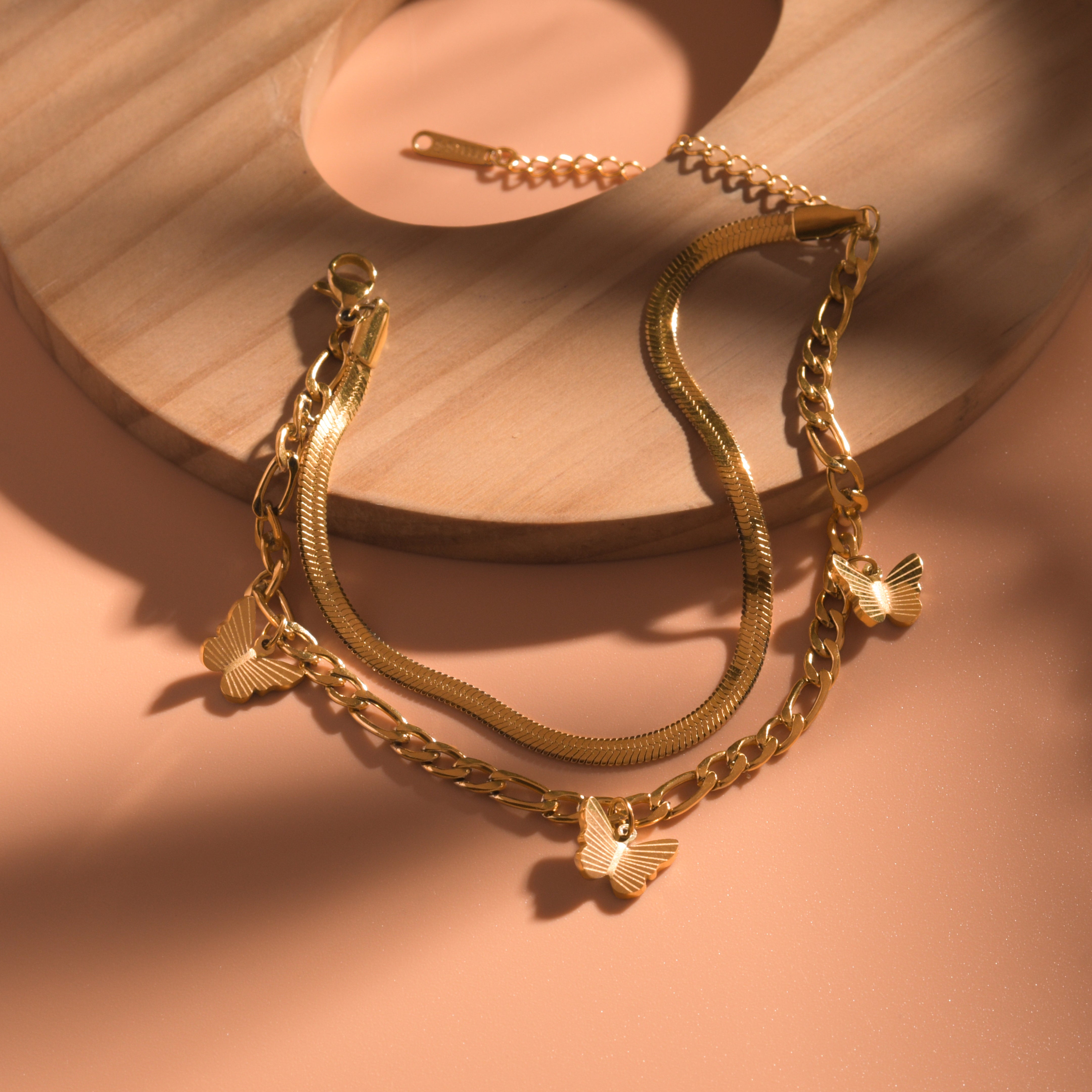 Snake Chain With Butterfly Bracelets