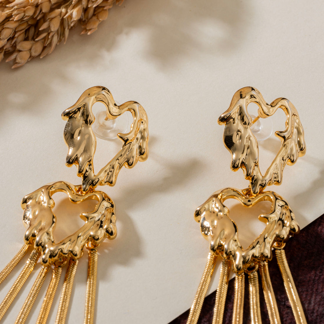 Heart Shape Drop Earrings