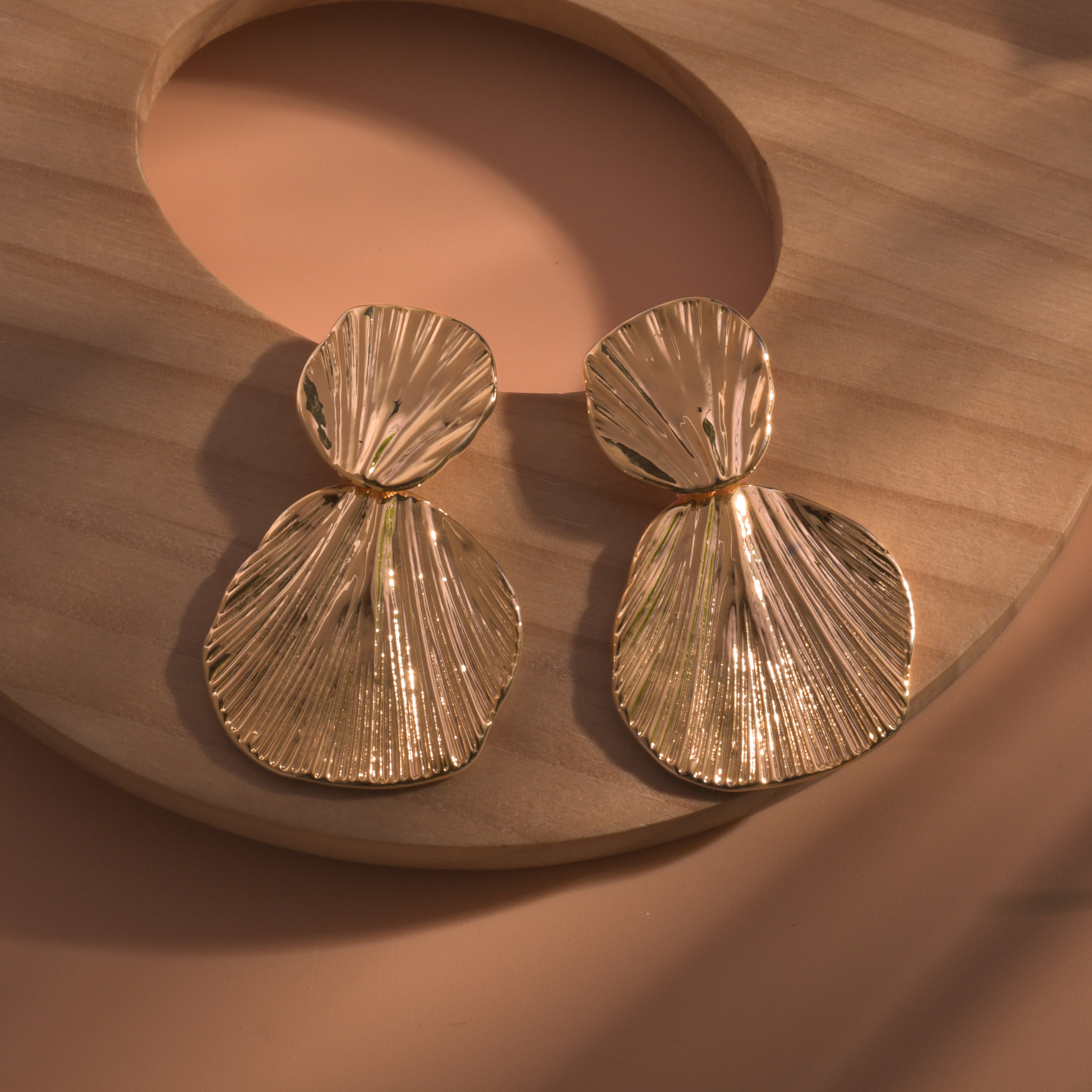 Gold Plated Floral Drop Earrings