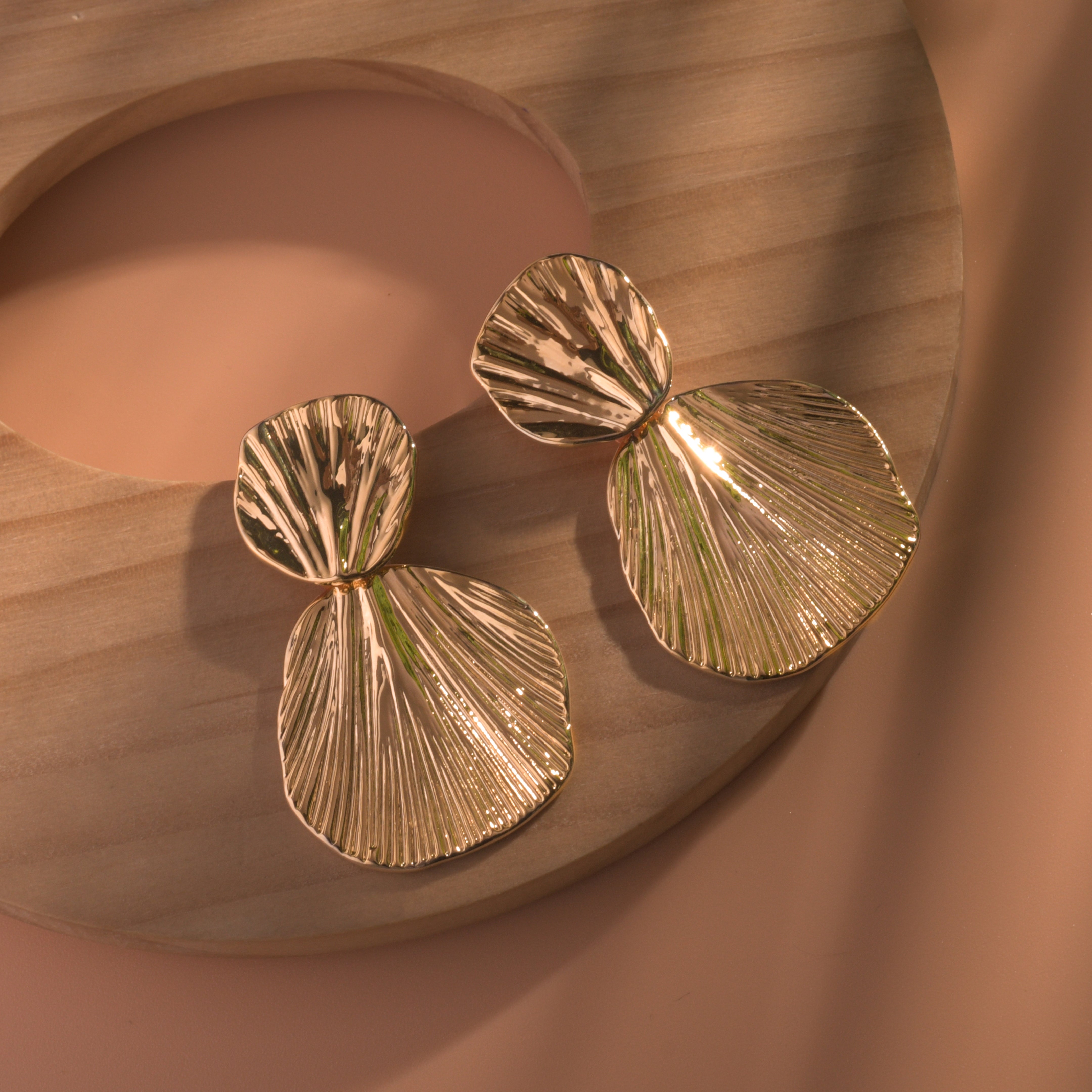 Gold Plated Floral Drop Earrings