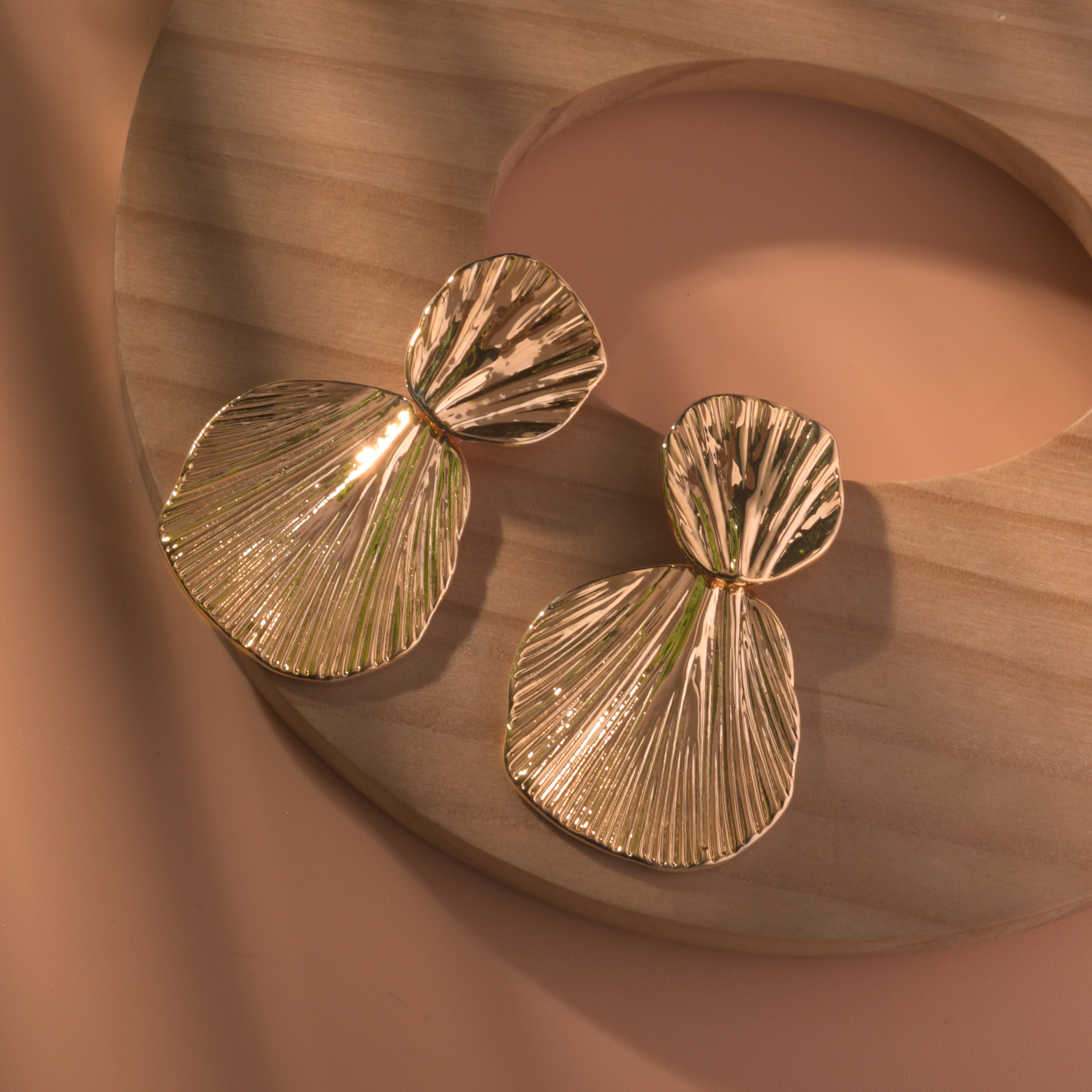 Gold Plated Floral Drop Earrings