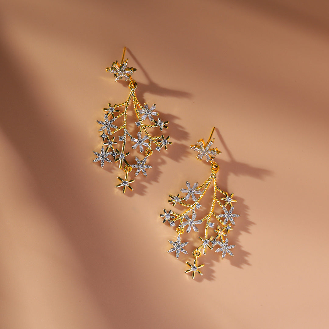 Leafy Earring With A.D Stones