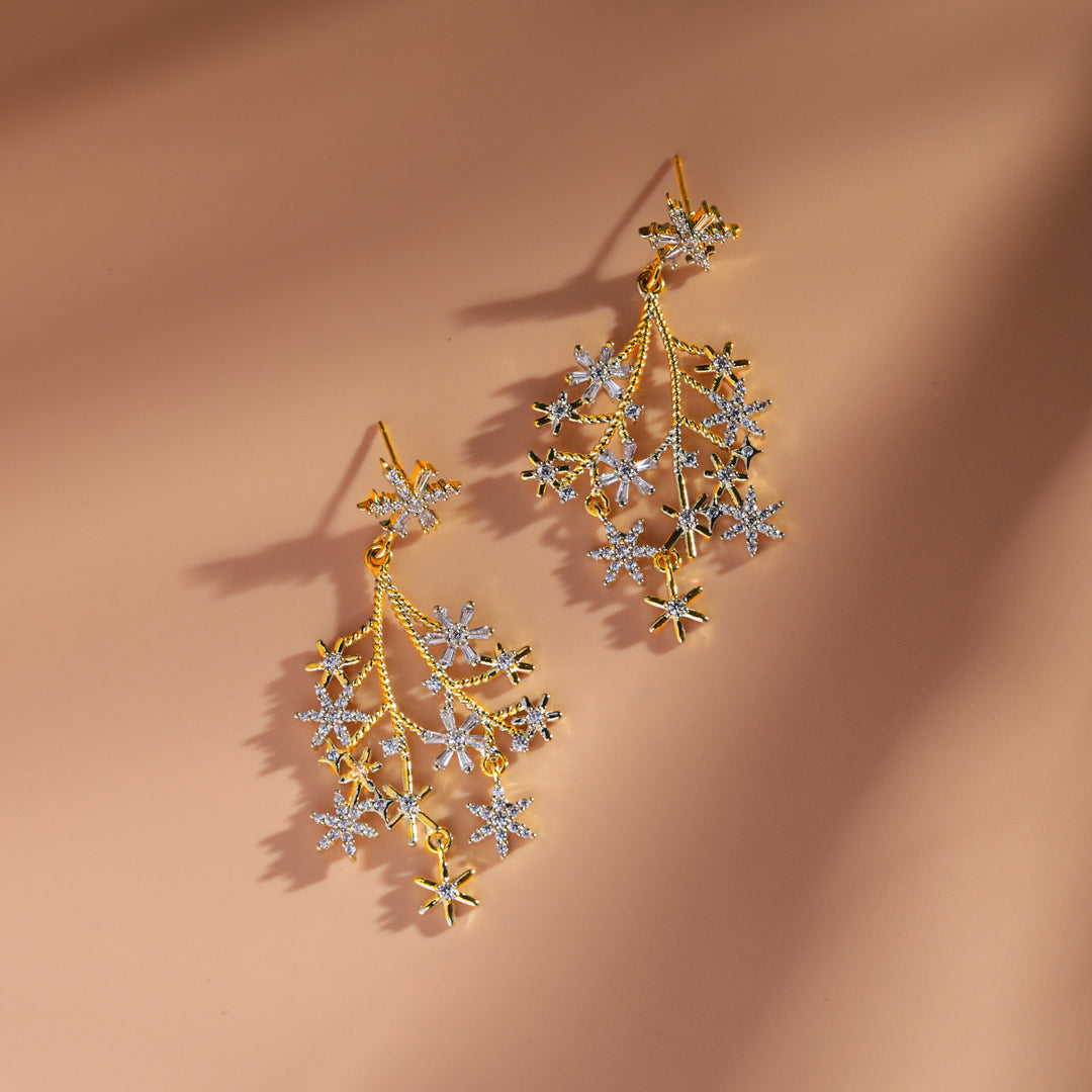 Leafy Earring With A.D Stones