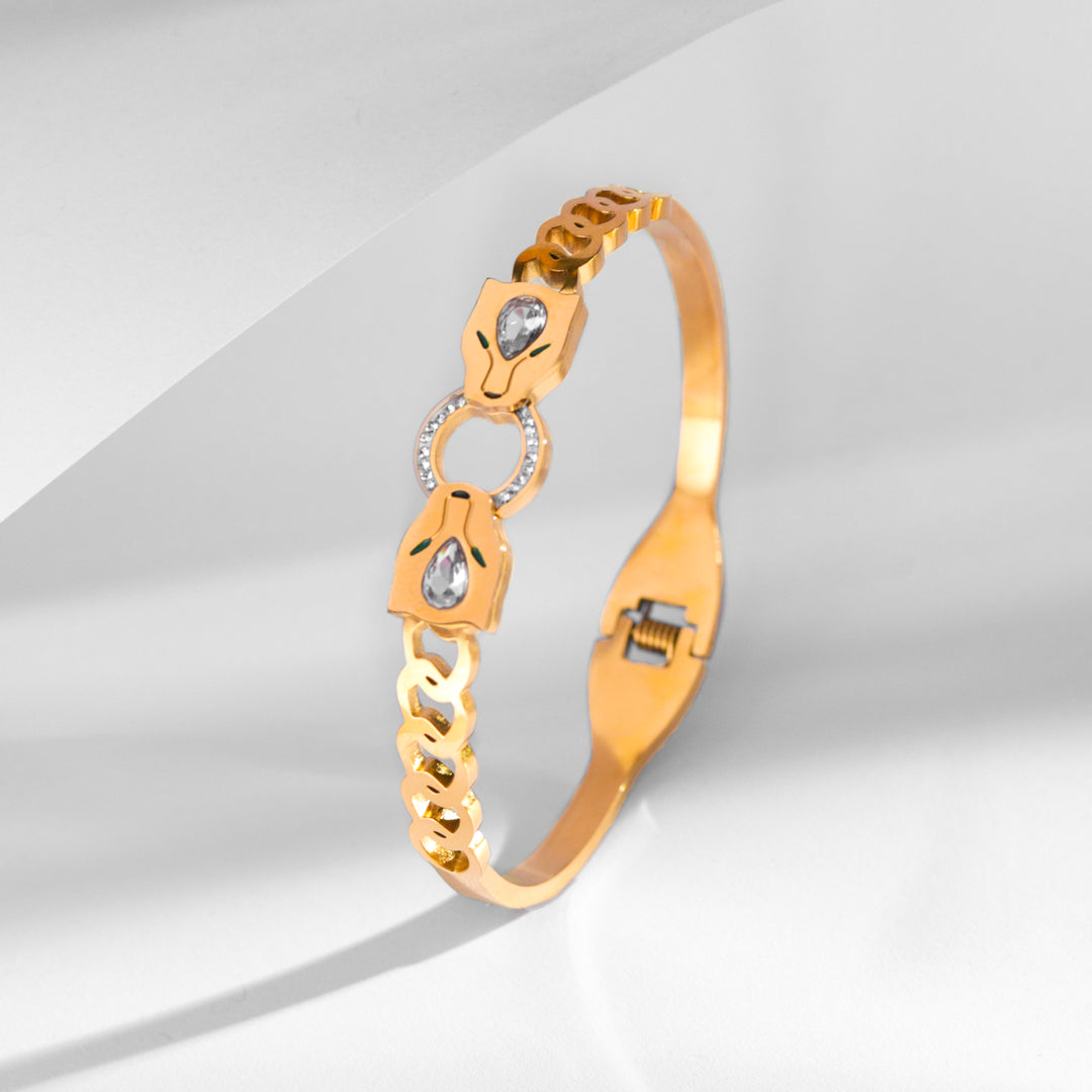 Gold Bracelet With Diamond Studs