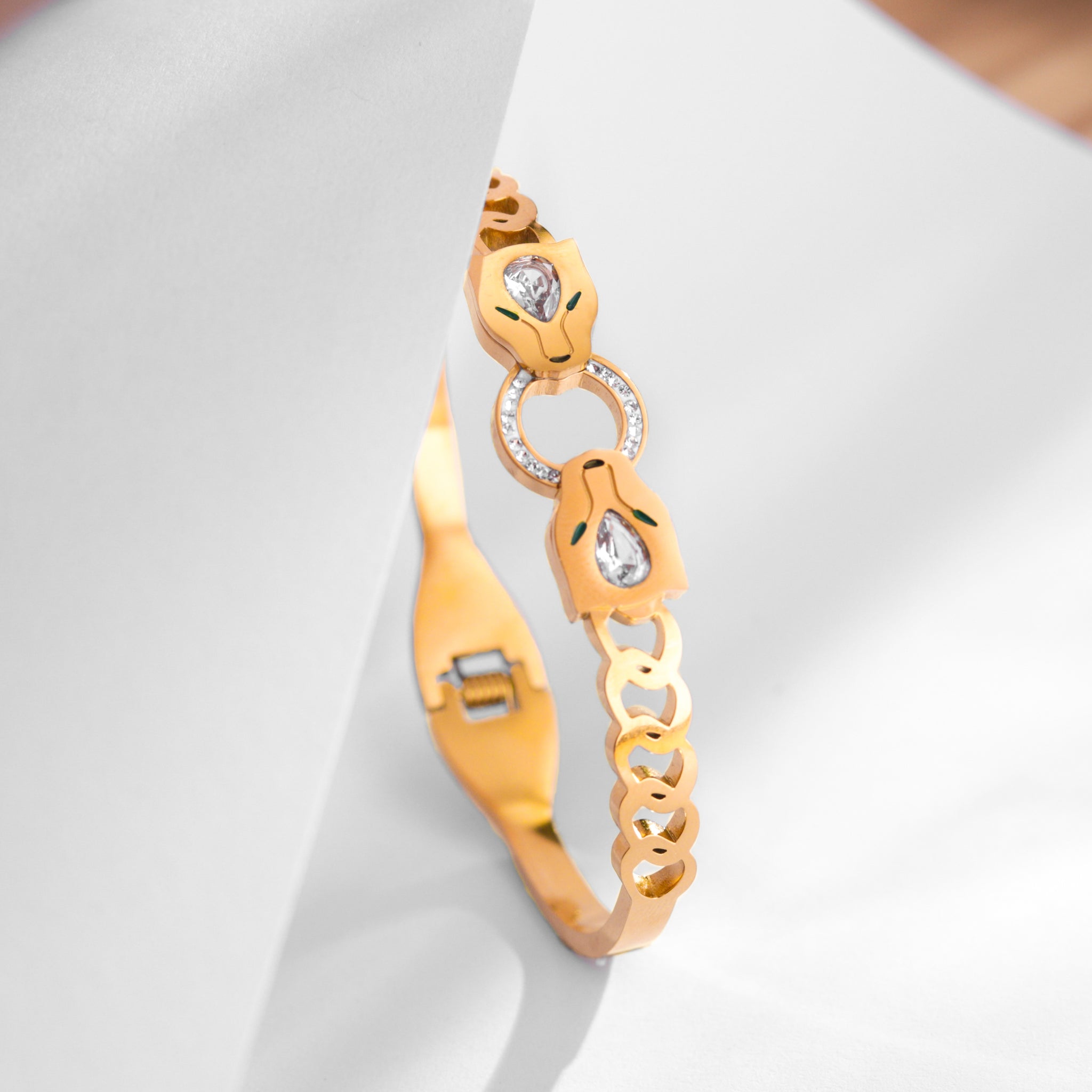 Gold Bracelet With Diamond Studs