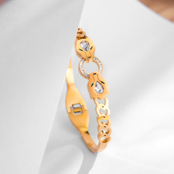 Gold Bracelet With Diamond Studs