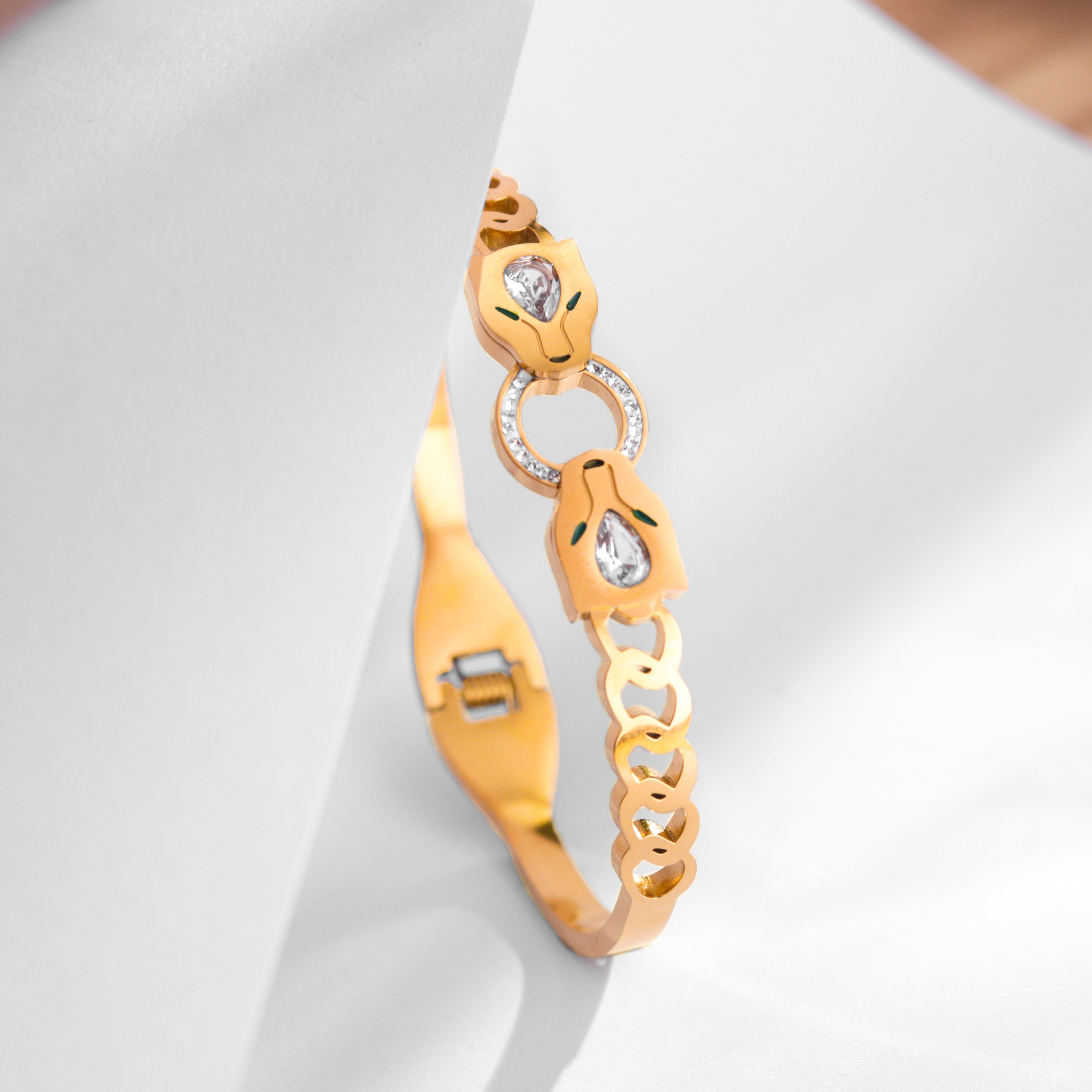 Gold Bracelet With Diamond Studs