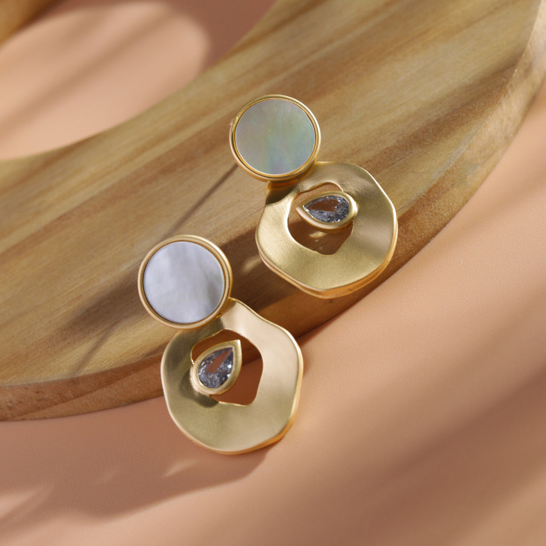 Mother of Pearl Earring With Gold Finish