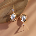 Load image into Gallery viewer, A.D Pearl Droplet Rose Gold Earrings
