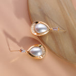 Load image into Gallery viewer, A.D Pearl Droplet Rose Gold Earrings