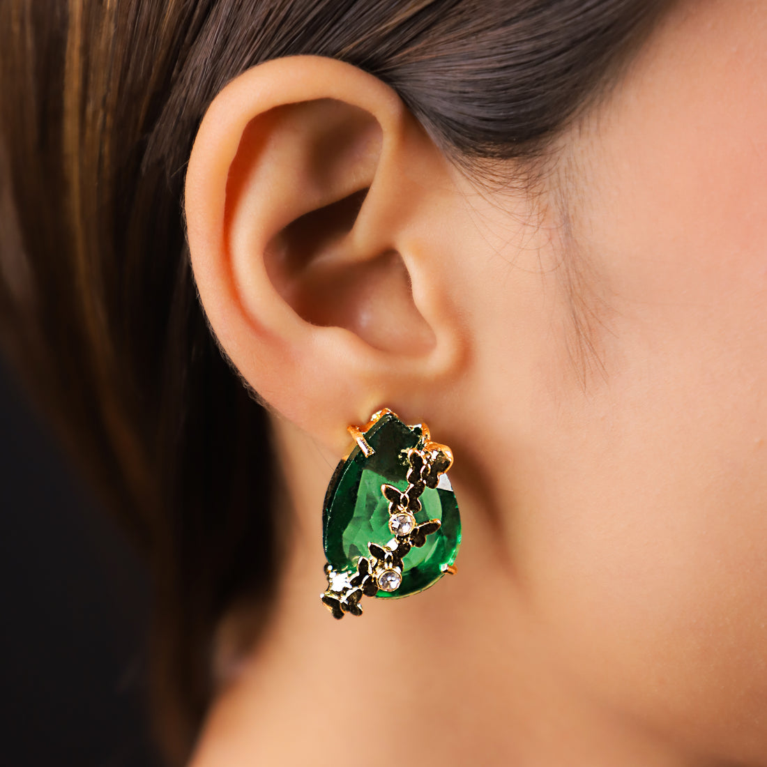 Teal Teardrop Studs