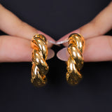 Gold Twisted Hoop Earrings