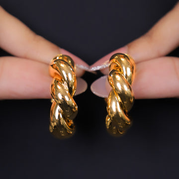 Gold Twisted Hoop Earrings