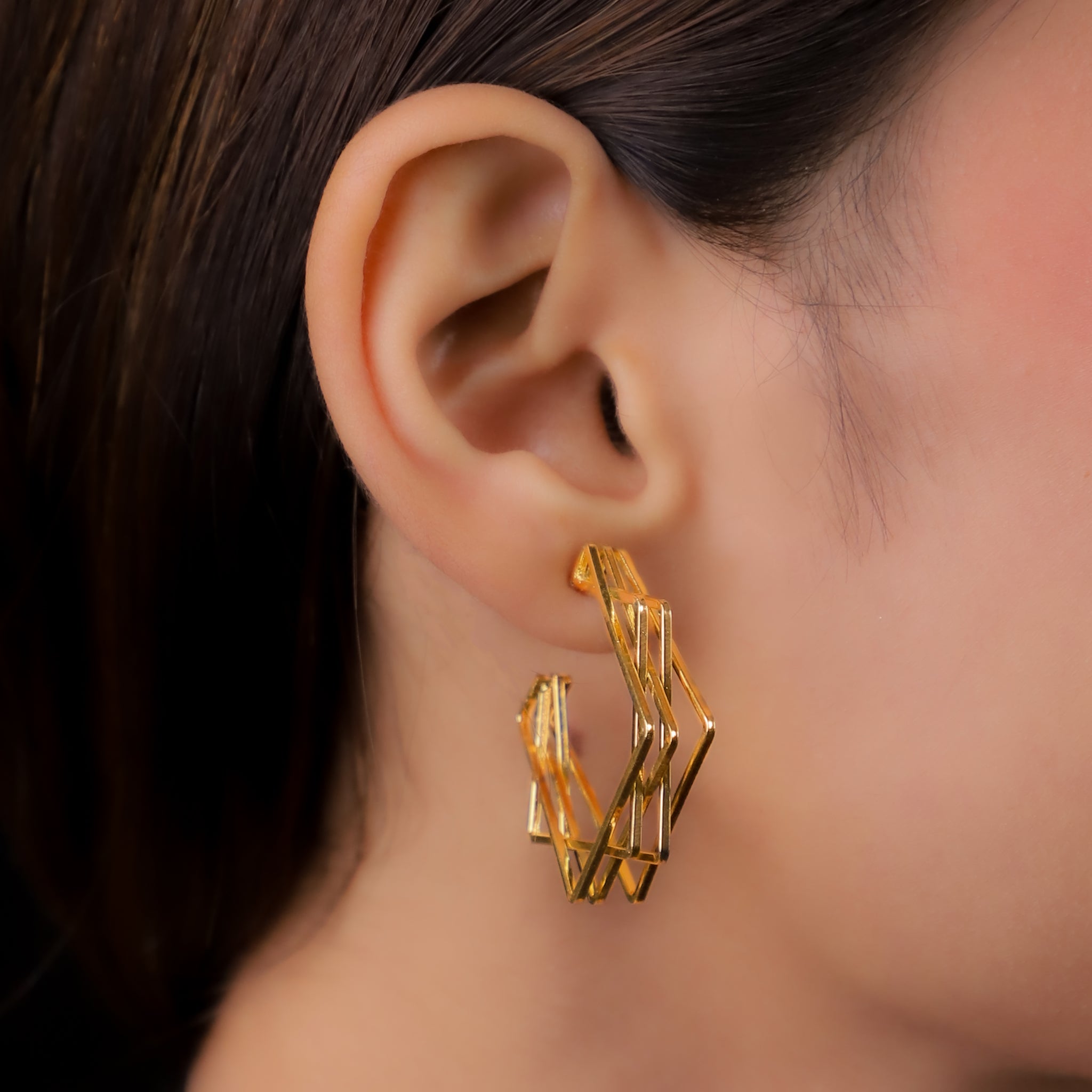 Geometric Round Earrings