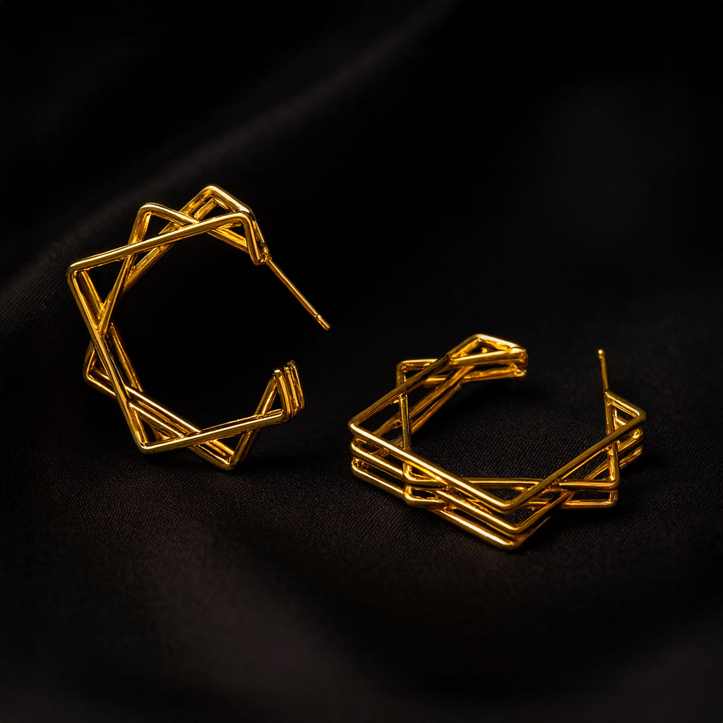 Geometric Round Earrings