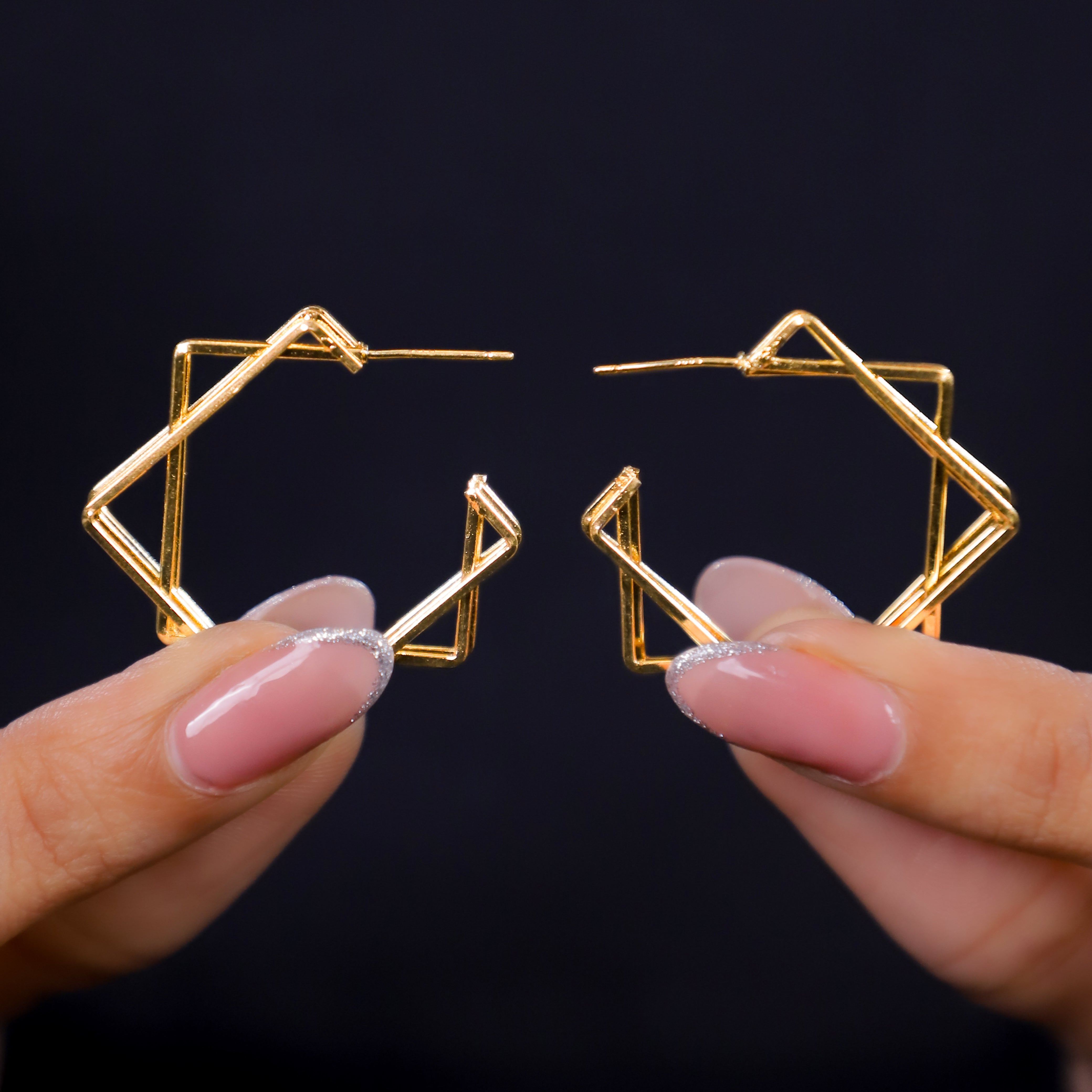 Geometric Round Earrings
