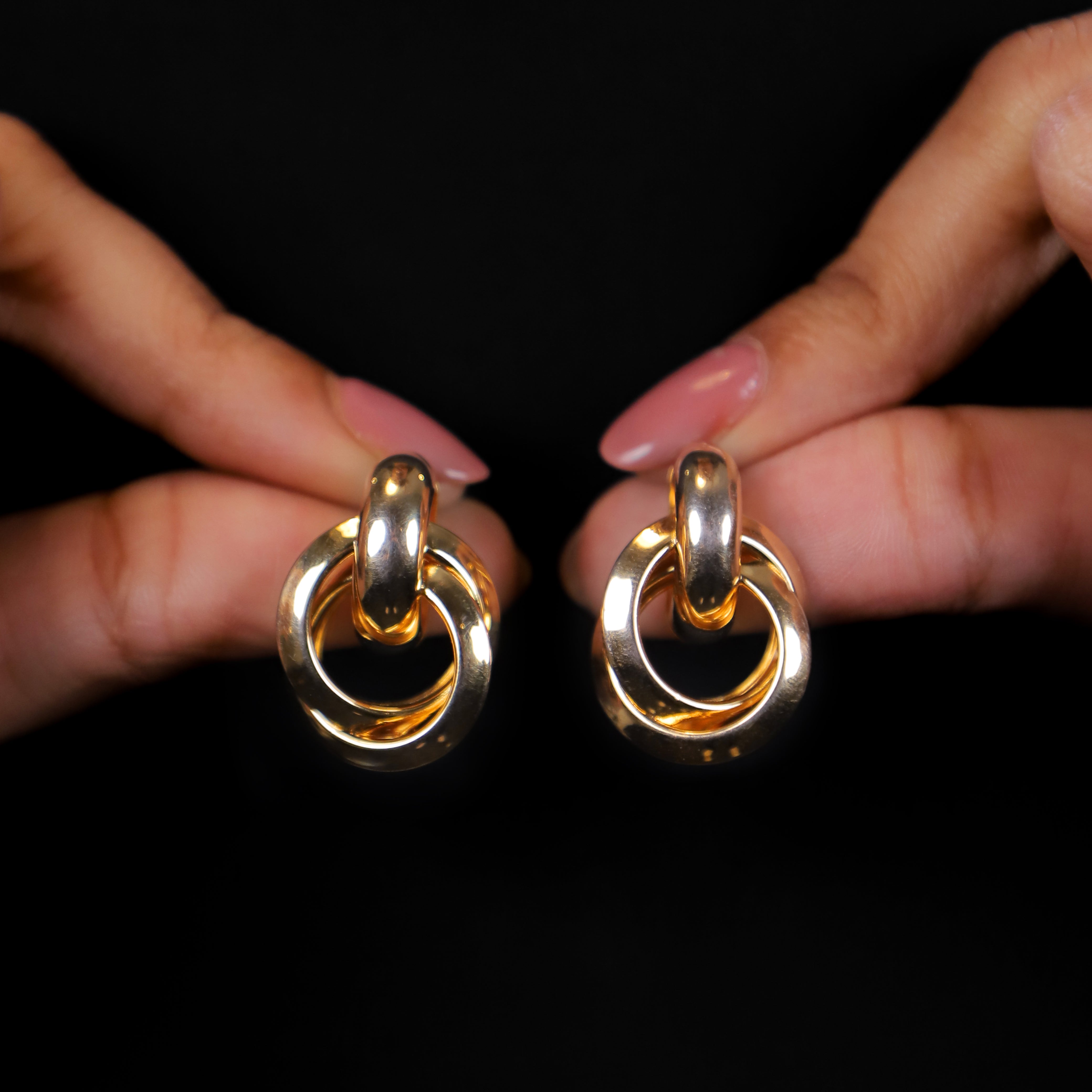 Double Circle Stud Earrings