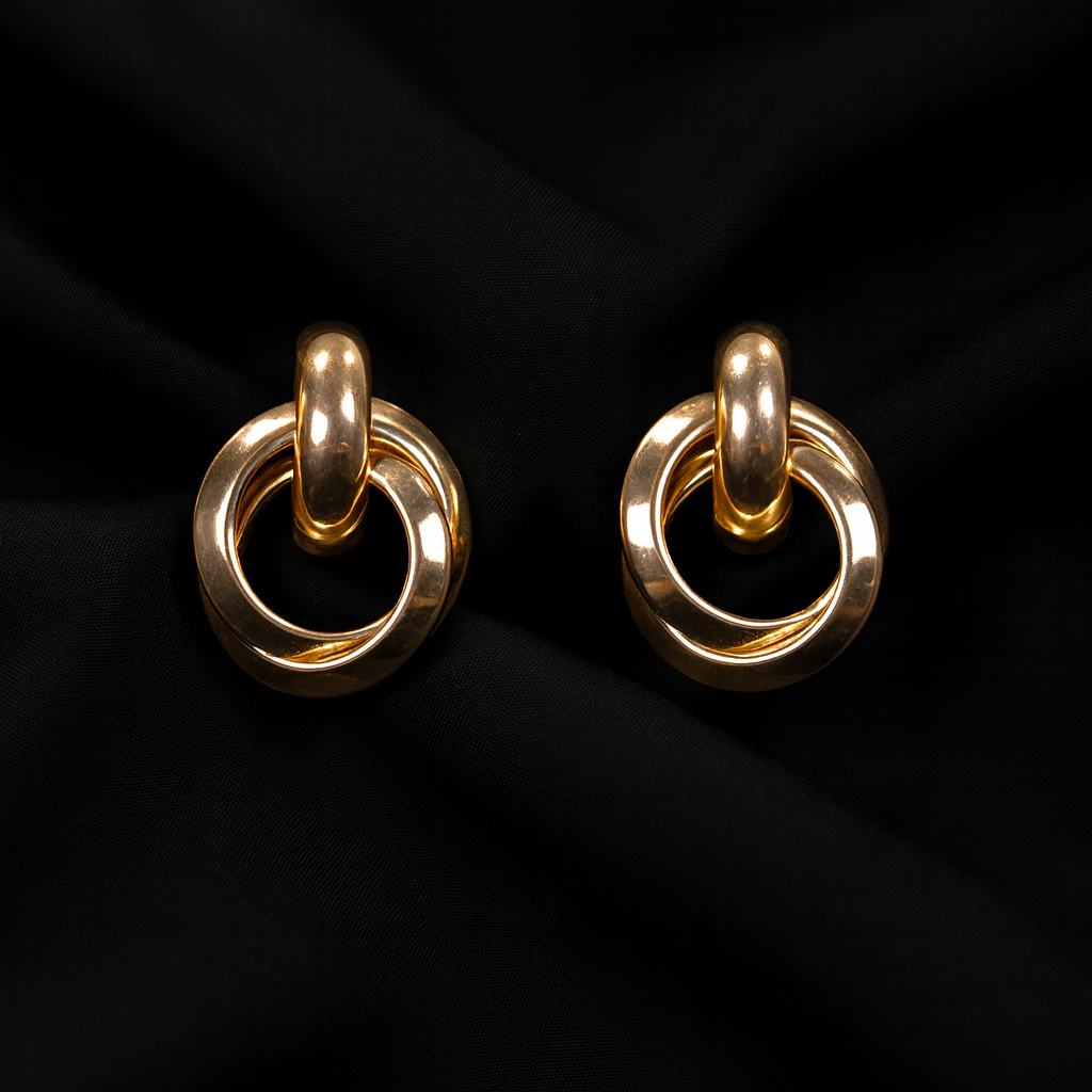 Double Circle Stud Earrings