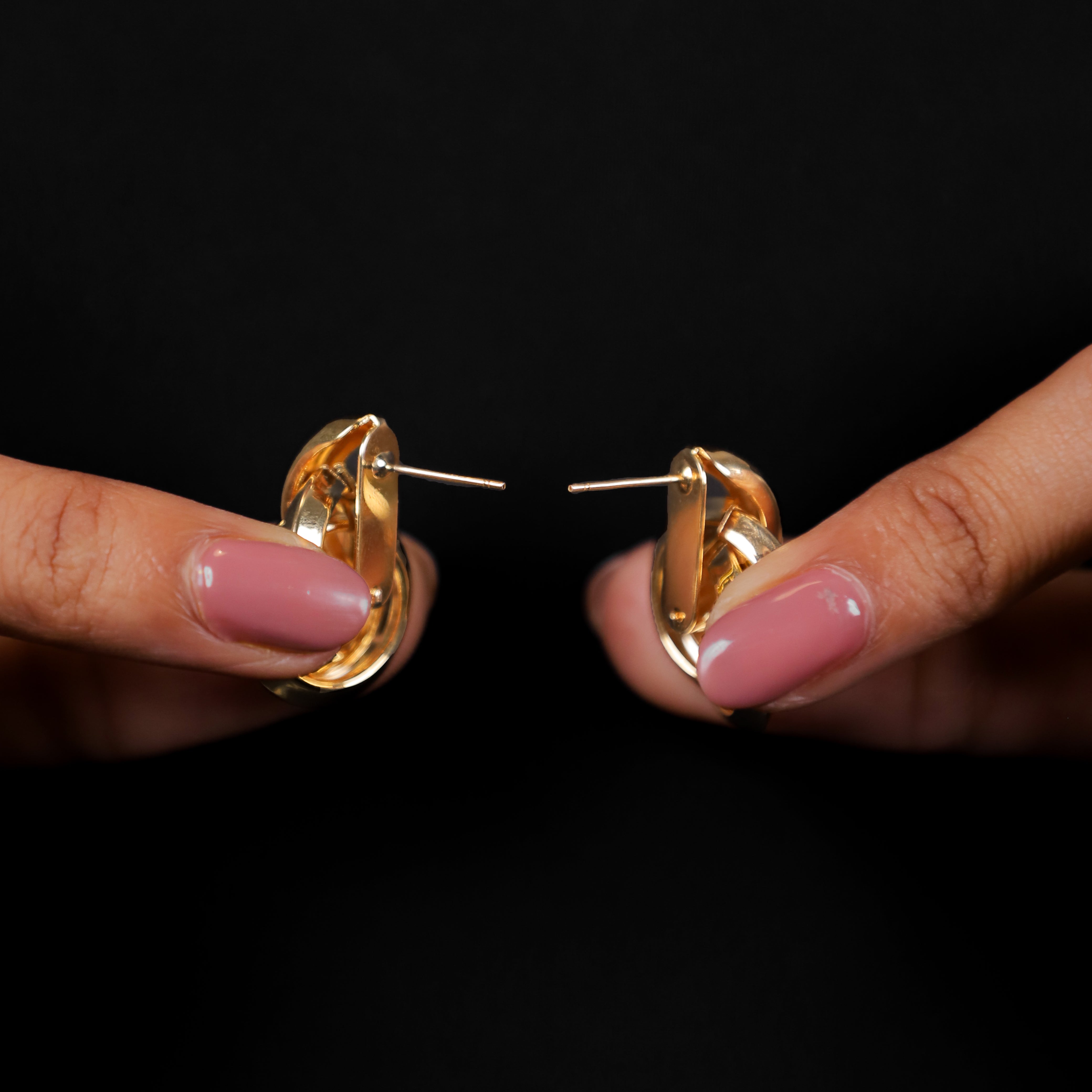 Double Circle Stud Earrings