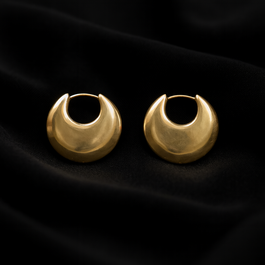 Flat Monet Gold Hoop Earrings