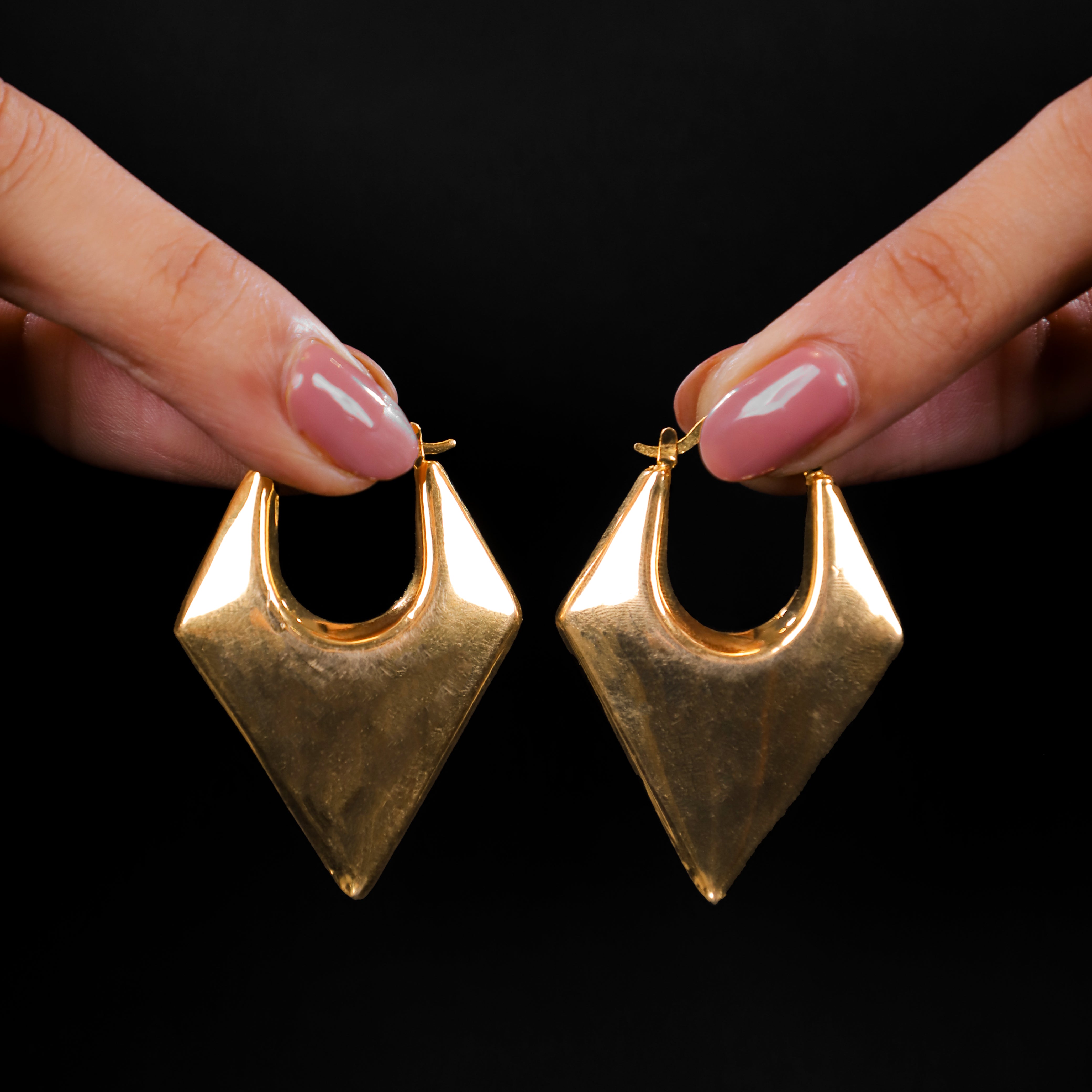 Triangle Western Gold Plated Earrings