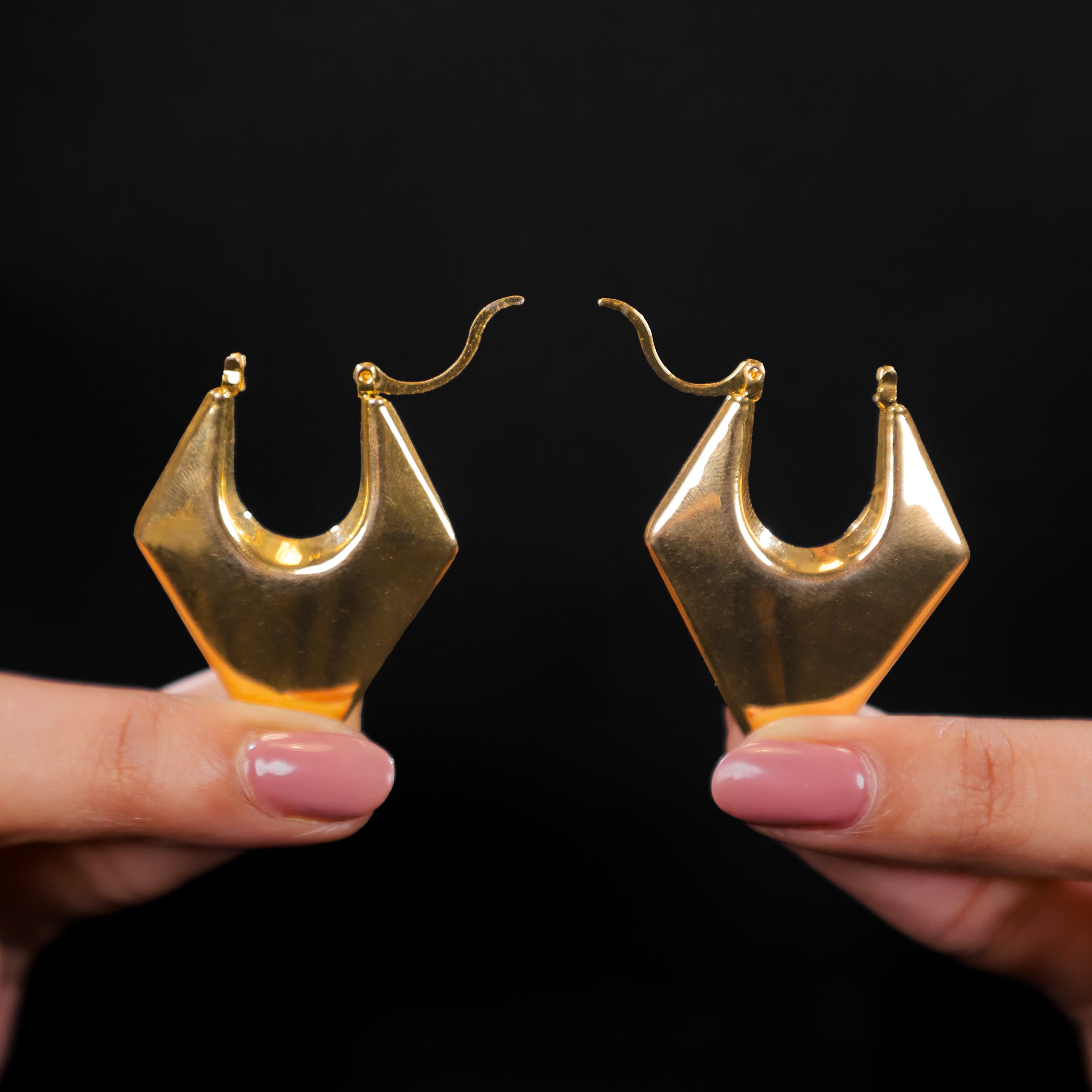 Triangle Western Gold Plated Earrings