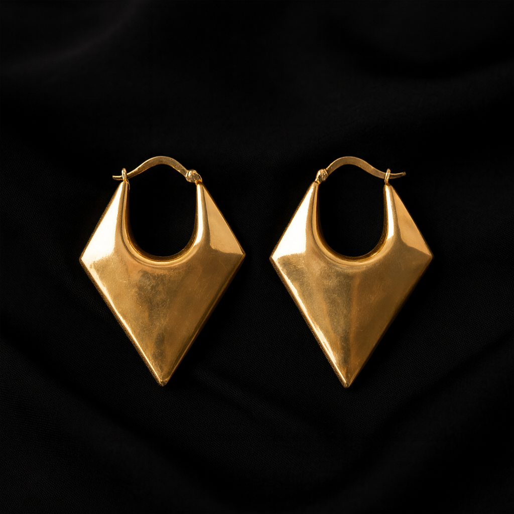 Triangle Western Gold Plated Earrings
