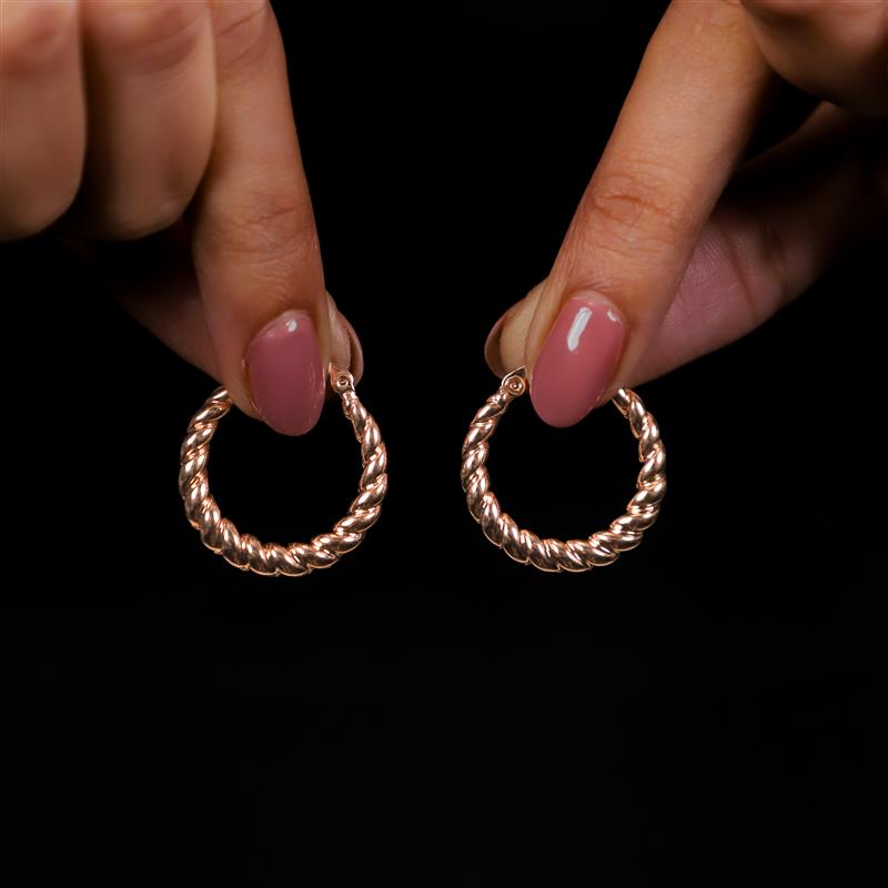 Rose Gold Curl Hoops Earrings