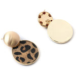 Load image into Gallery viewer, Leopard Print Round Alloy Stud Earrings
