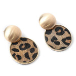 Load image into Gallery viewer, Leopard Print Round Alloy Stud Earrings
