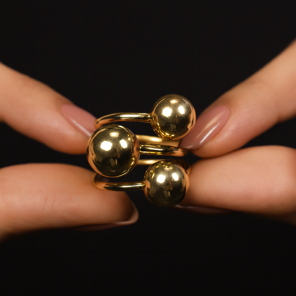 Golden Orbit - Open Spiral Ring