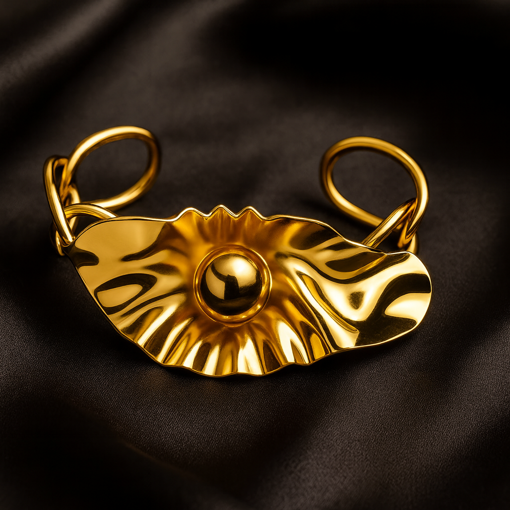 Golden Oyster Cuff Bracelet