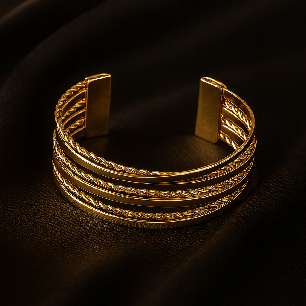 Layered Gold Cuff Bracelet