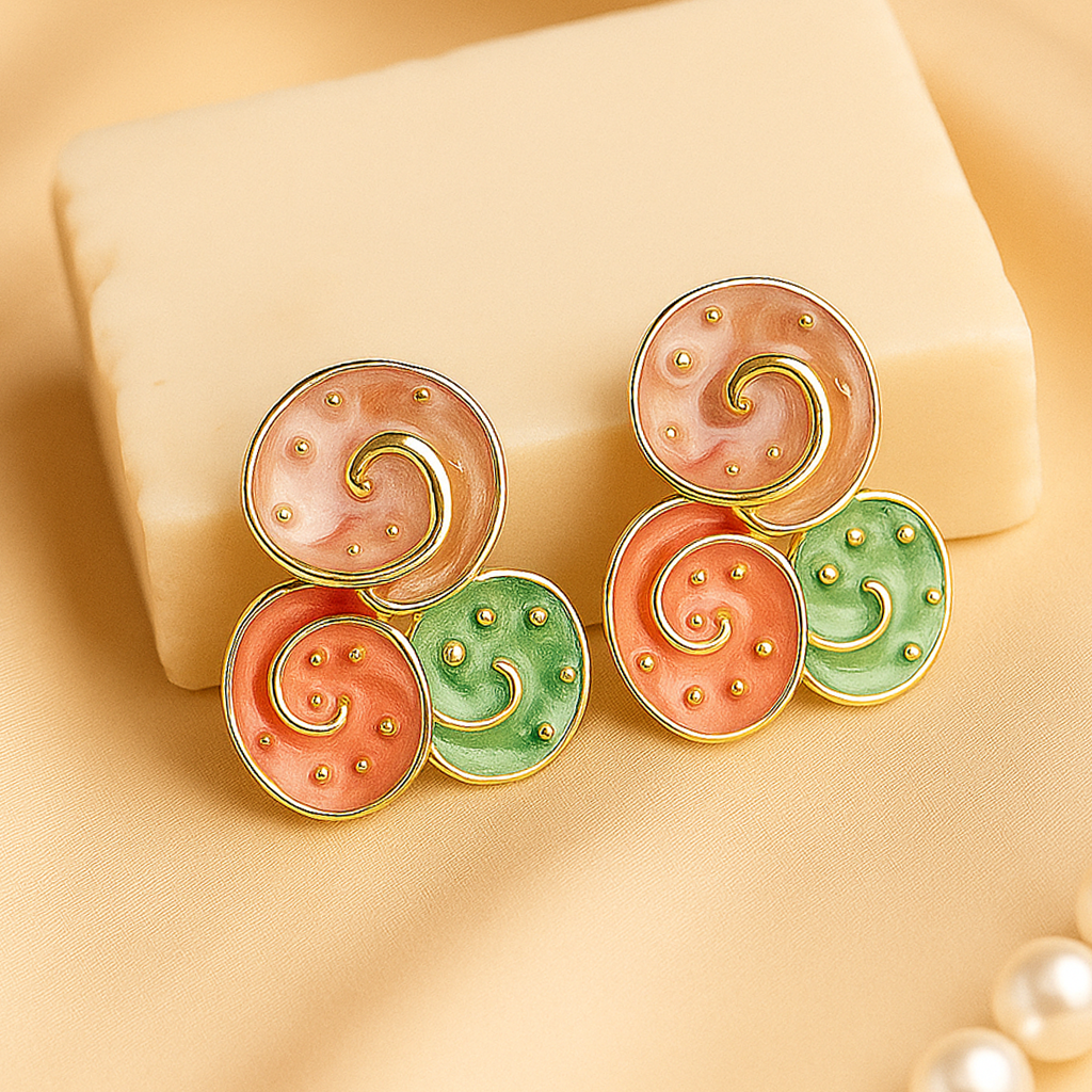 Swirl Multicolor Studs